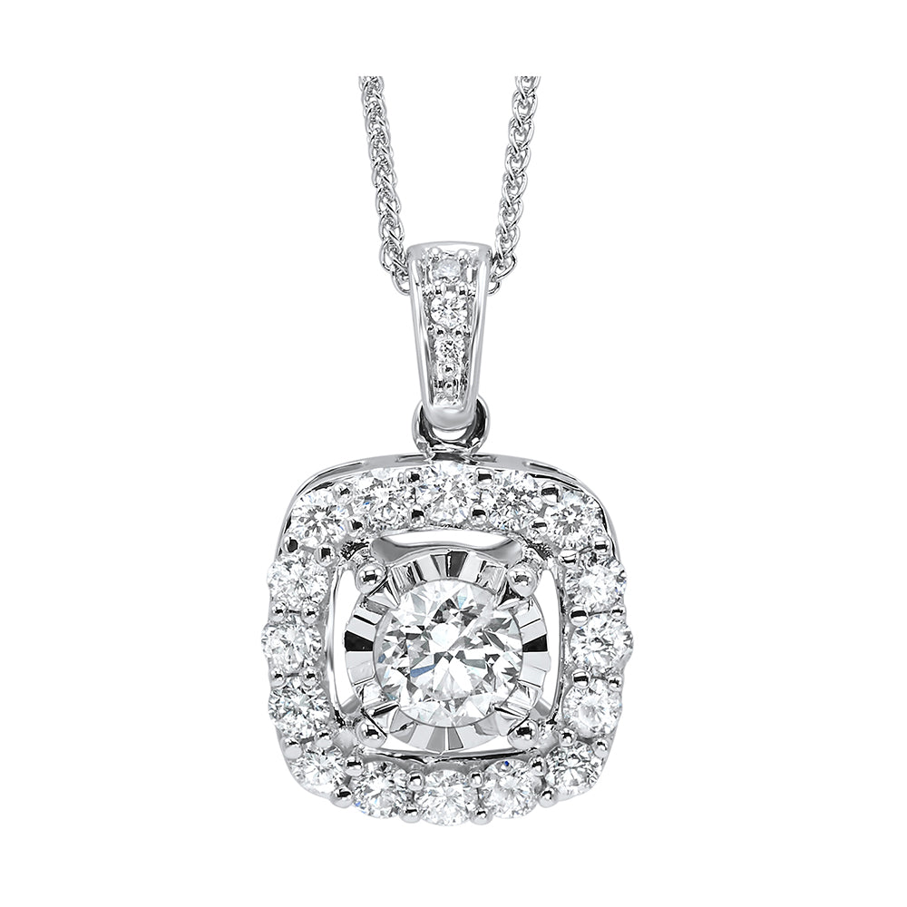 14Kt White Gold Diamond 1/4Ctw Pendant