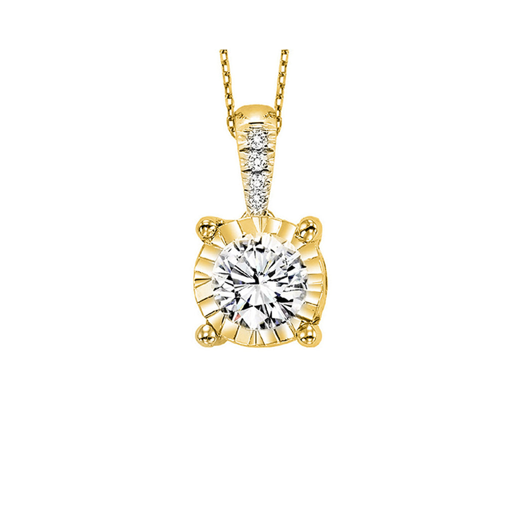 14Kt Yellow Semi Mount 1/20Ctw For 1/4Ctw Round Center