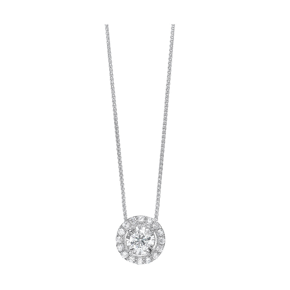 14Kt White Gold Diamond 1/6Ctw Pendant