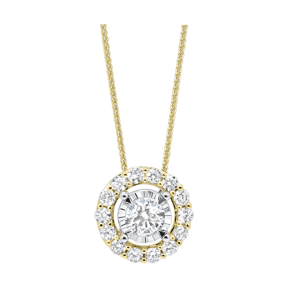 14Kt Yellow Gold Diamond 1/4Ctw Pendant