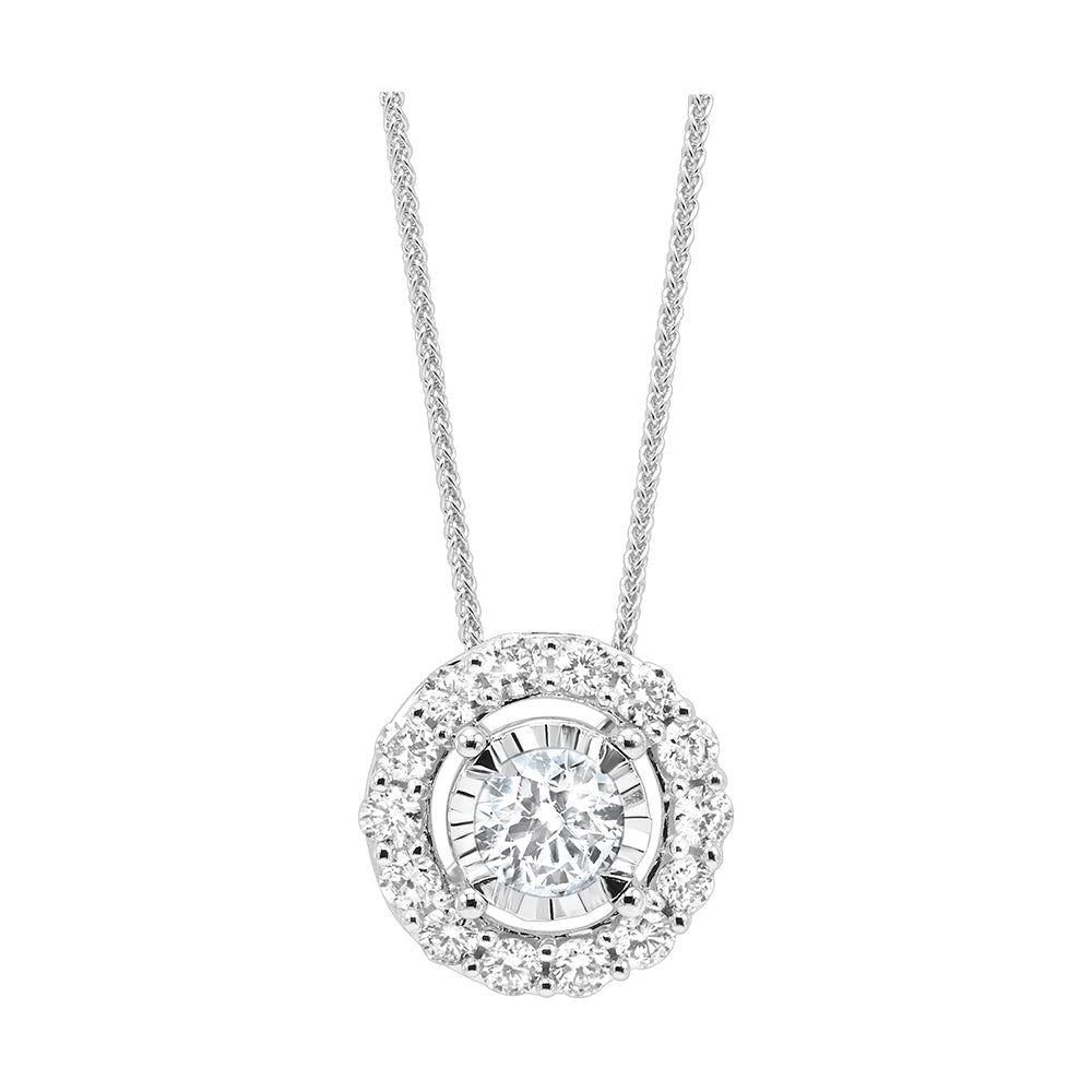 14Kt White Gold Diamond 1/3Ctw Pendant