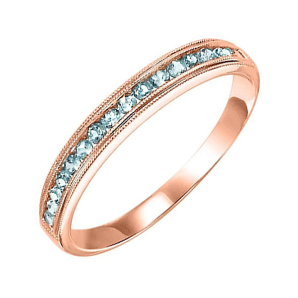 14Kt Rose Gold & Aquamarine 1/3Ctw Ring