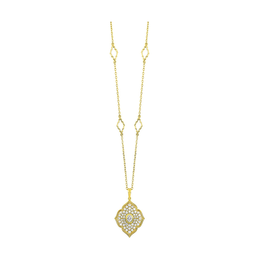 14Kt Yellow Gold Diamond 1/2Ctw Necklace