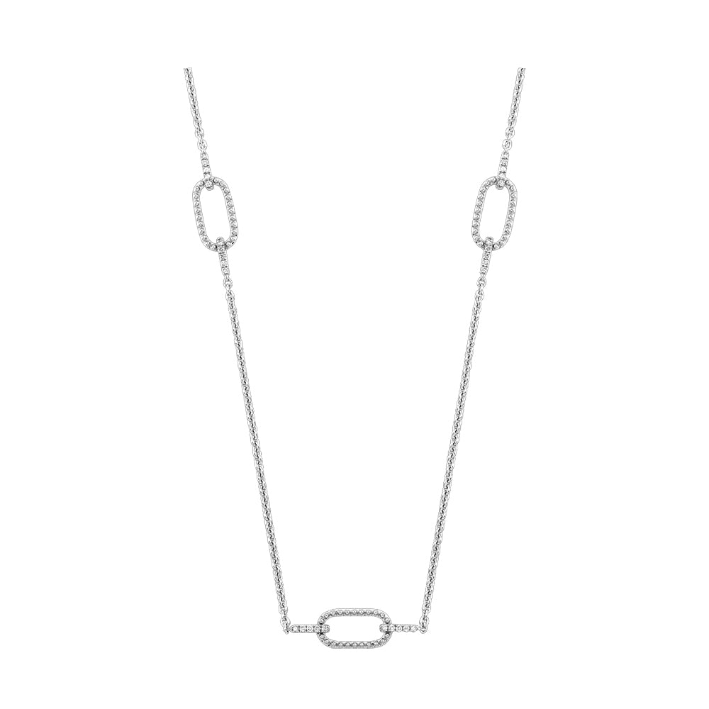 Silver Diamond 1/10Ctw Necklace