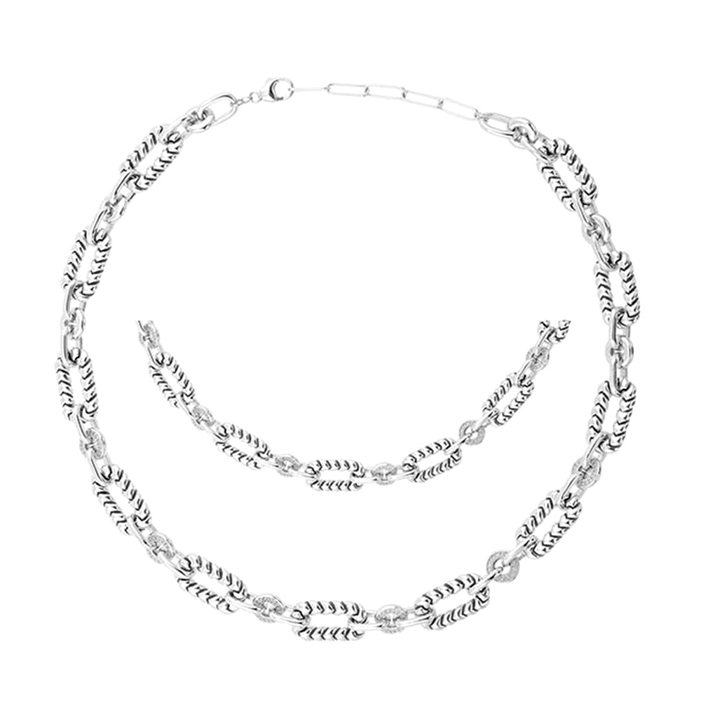 Silver Diamond 1/4Ctw Necklace