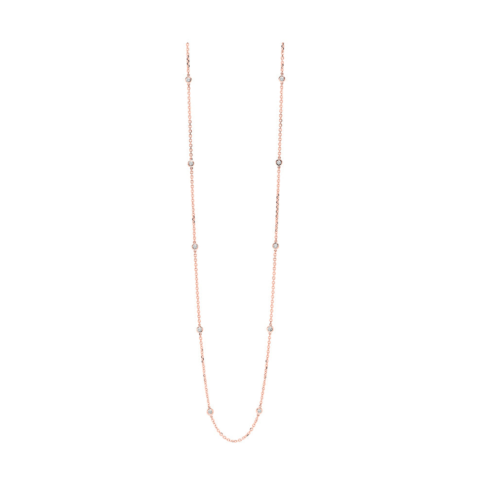 14Kt Rose Gold Diamond 1/4Ctw Necklace