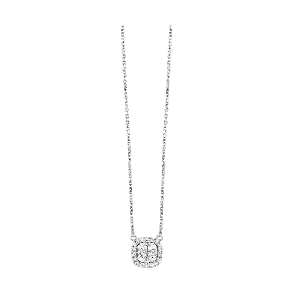 14Kt White Gold Diamond 1/4Ctw Necklace