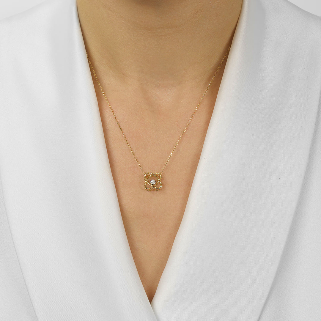 10Kt Yellow Gold Diamond 1/20Ctw Necklace