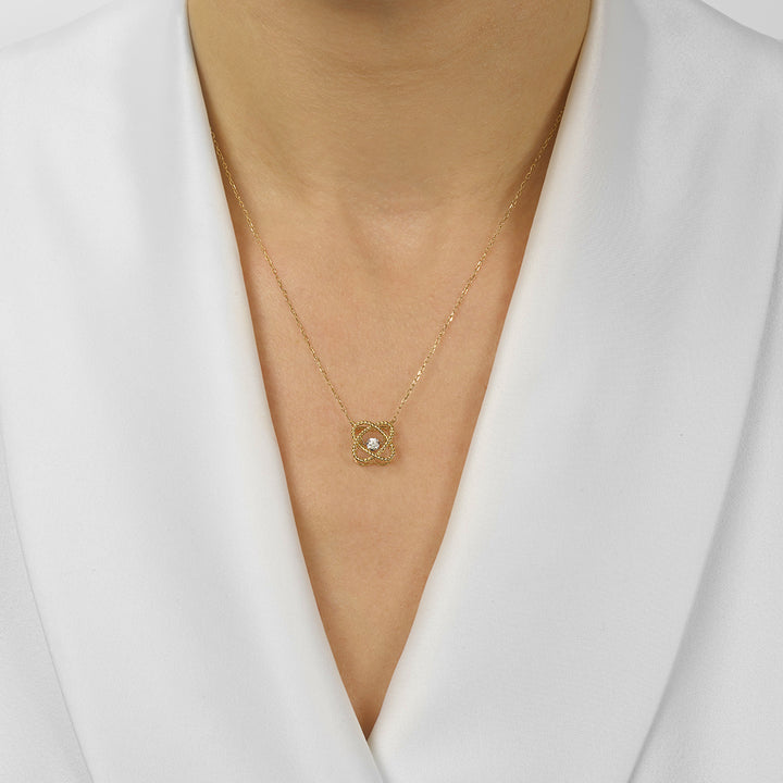 10Kt Yellow Gold Diamond 1/20Ctw Necklace