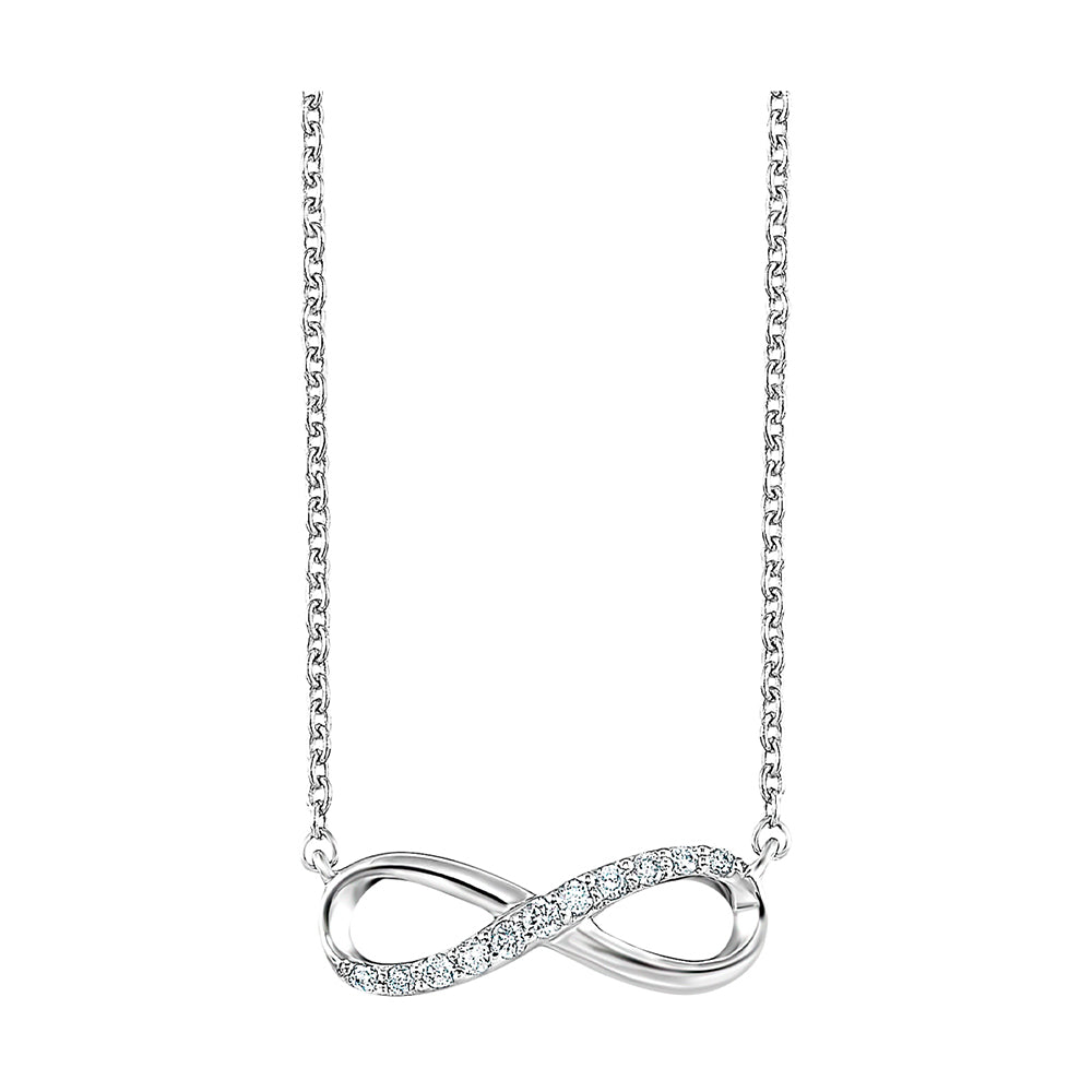 Silver Diamond 1/15Ctw Necklace