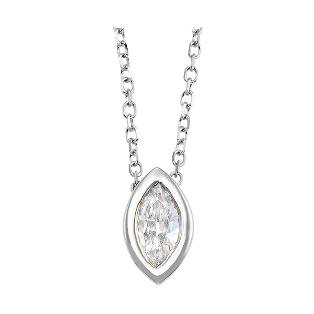 14Kt White Gold Diamond 1/10Ctw Pendant