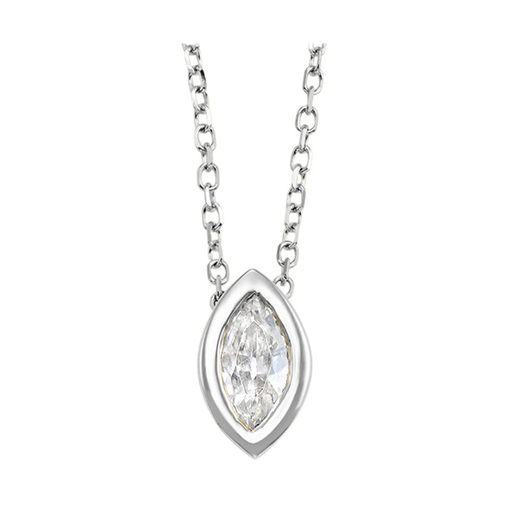 14Kt White Gold Diamond 1/10Ctw Pendant