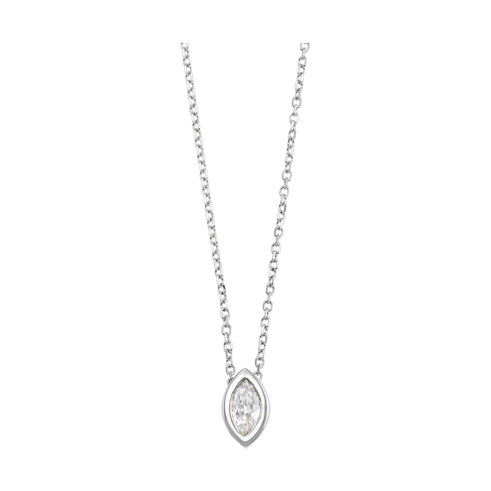 14Kt White Gold Diamond 1/10Ctw Pendant