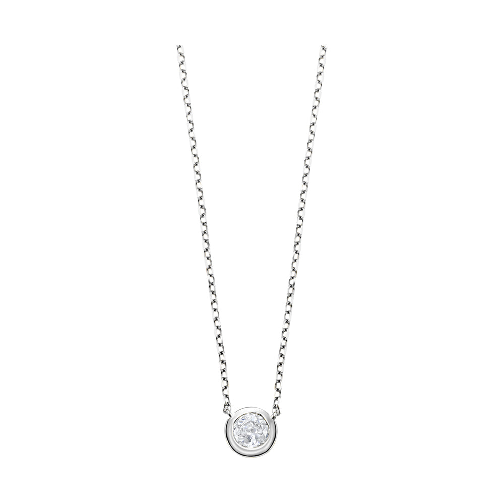 14Kt White Gold Diamond 1/10Ctw Pendant