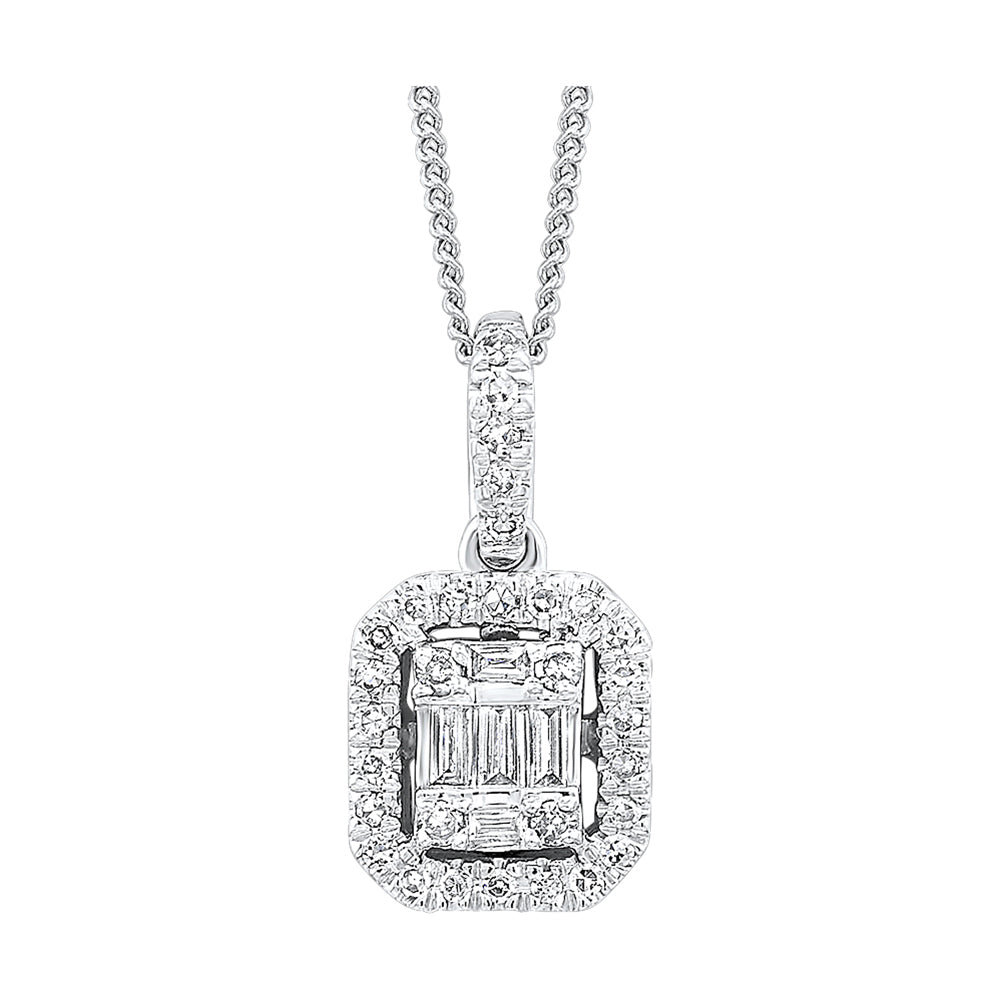 14Kt White Gold Diamond 1/4Ctw Pendant