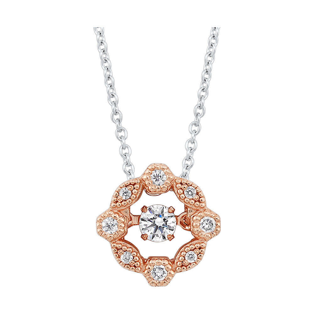Silver White Rose Pendant