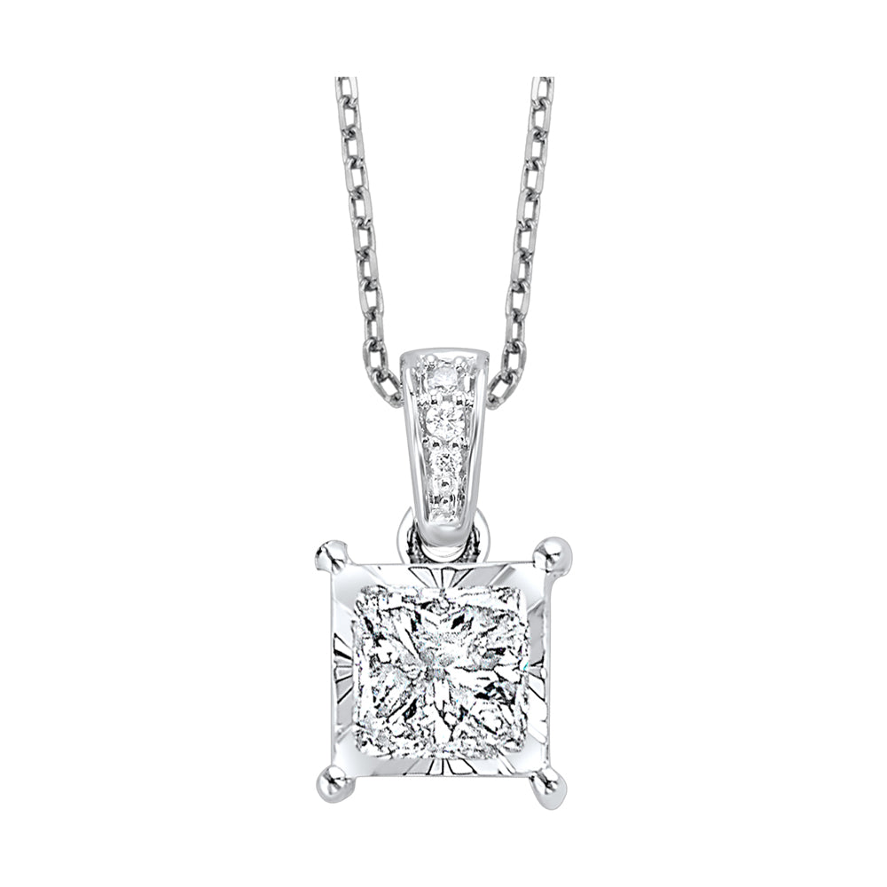 14Kt White Gold Diamond 1/7Ctw Pendant