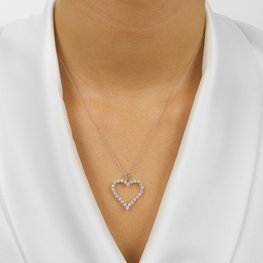 14Kt White Gold Diamond 1Ctw Pendant