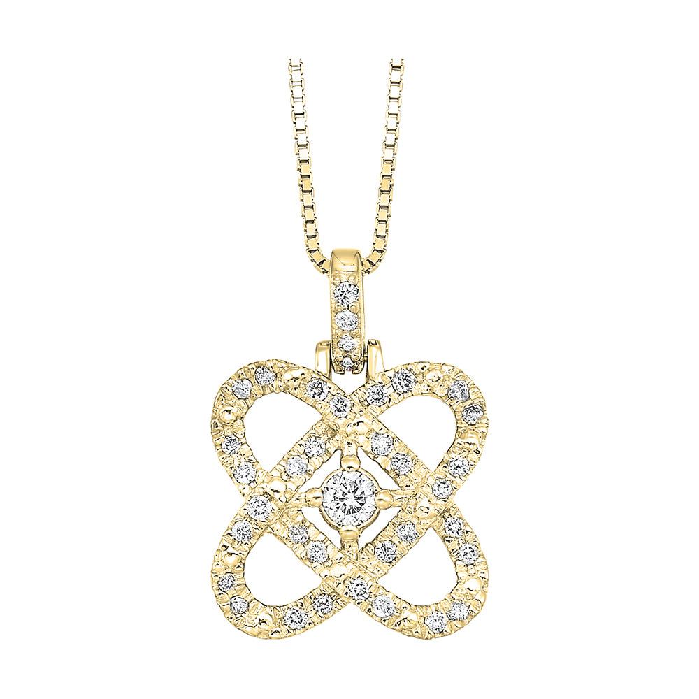 14Kt Yellow Gold Diamond 1/4Ctw Pendant