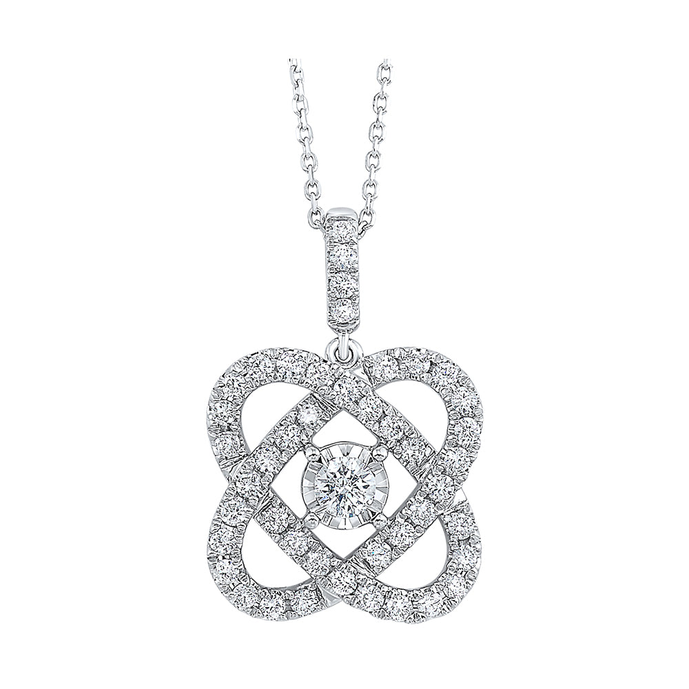14Kt White Gold Diamond 1/2Ctw Pendant