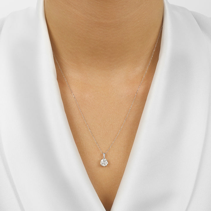 14Kt White Gold Diamond 1Ctw Pendant