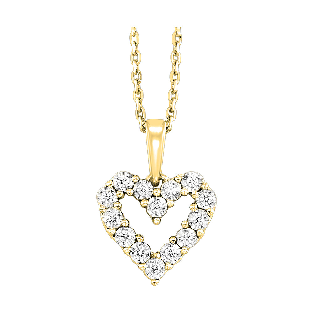 10Kt Yellow Gold Diamond 1/10Ctw Pendant