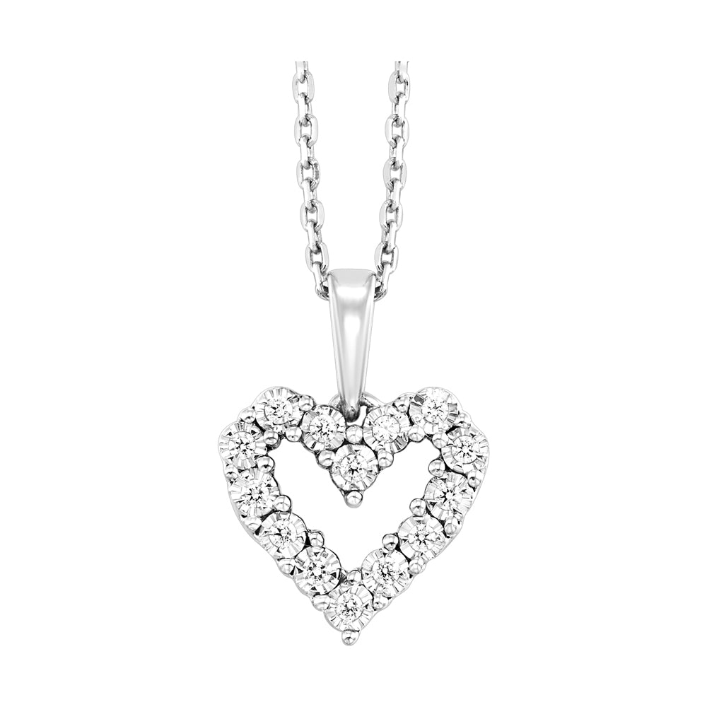 Silver Diamond 1/10Ctw Pendant