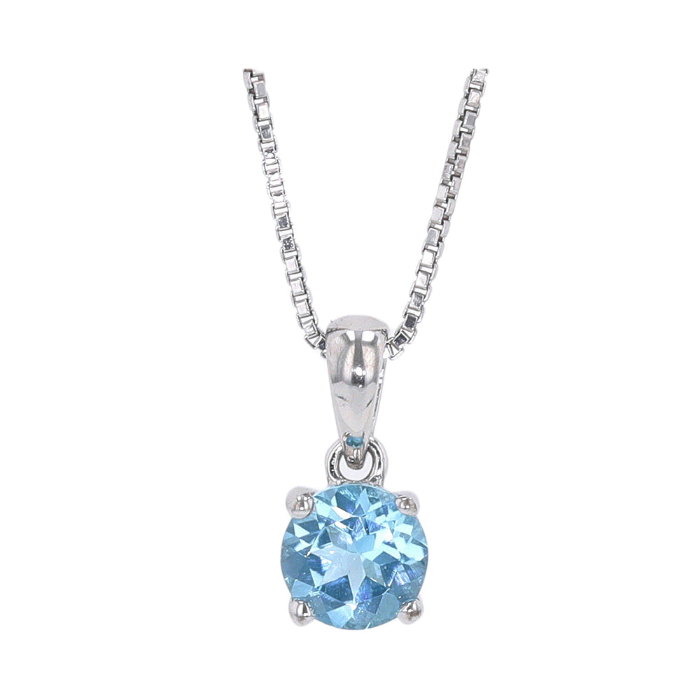 Silver Blue Topaz 5/8Ctw Pendant