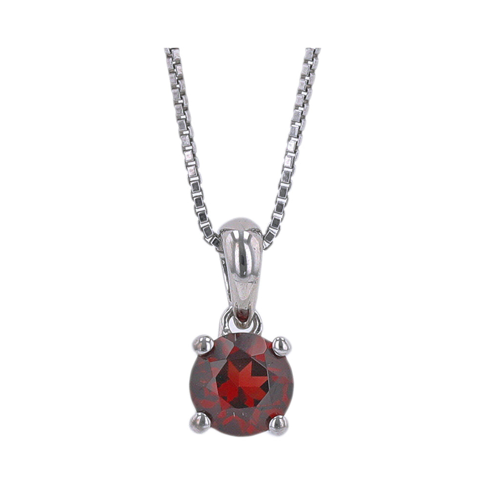 Silver Garnet 5/8Ctw Pendant