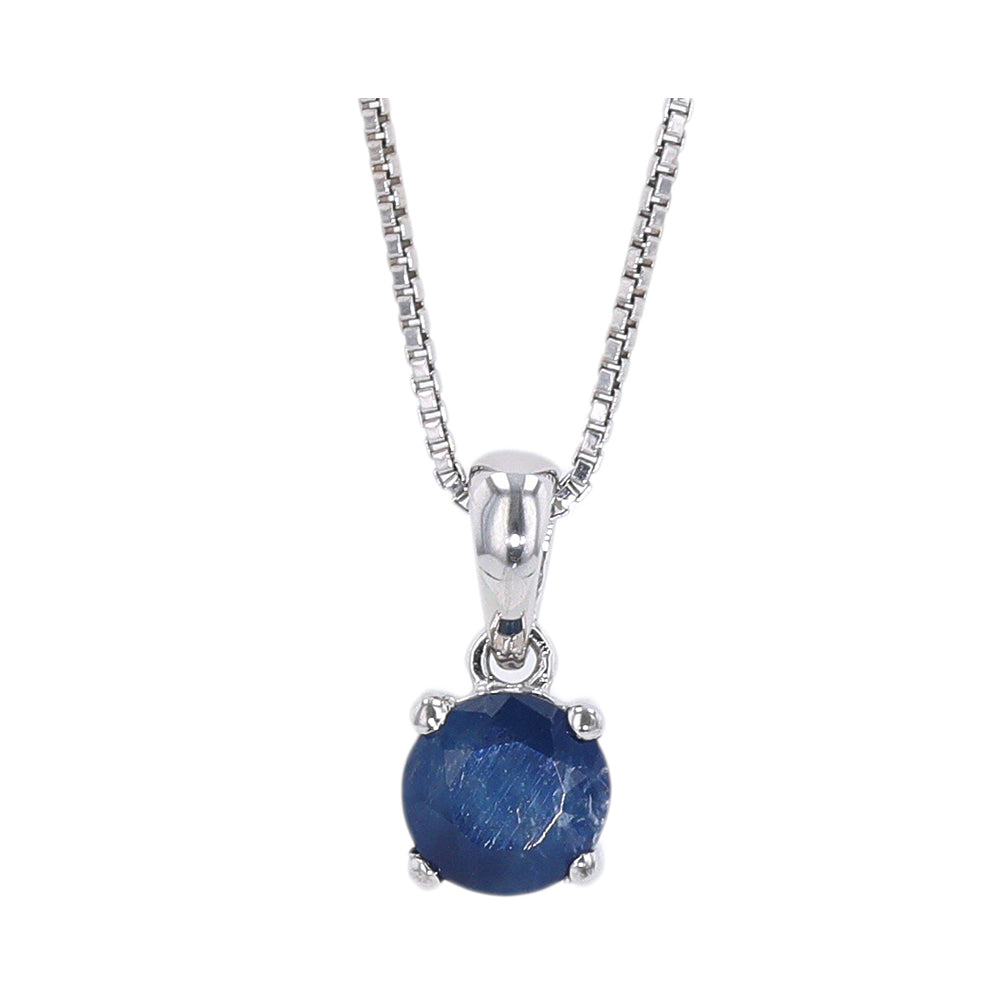 Silver Sapphire 5/8Ctw Pendant