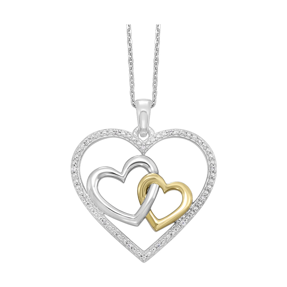 Gold Silver White Yellow Diamond 1/25Ctw Pendant