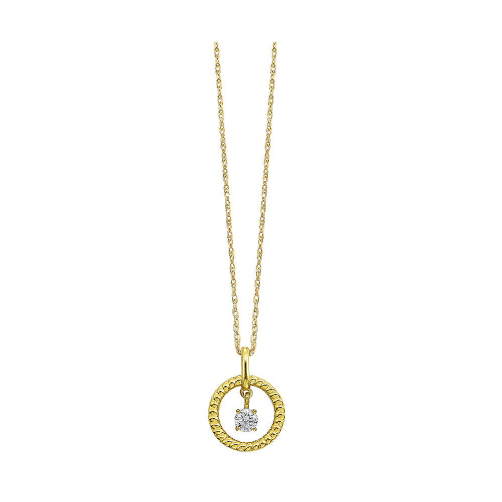 10Kt Yellow Gold Diamond 1/8Ctw Pendant