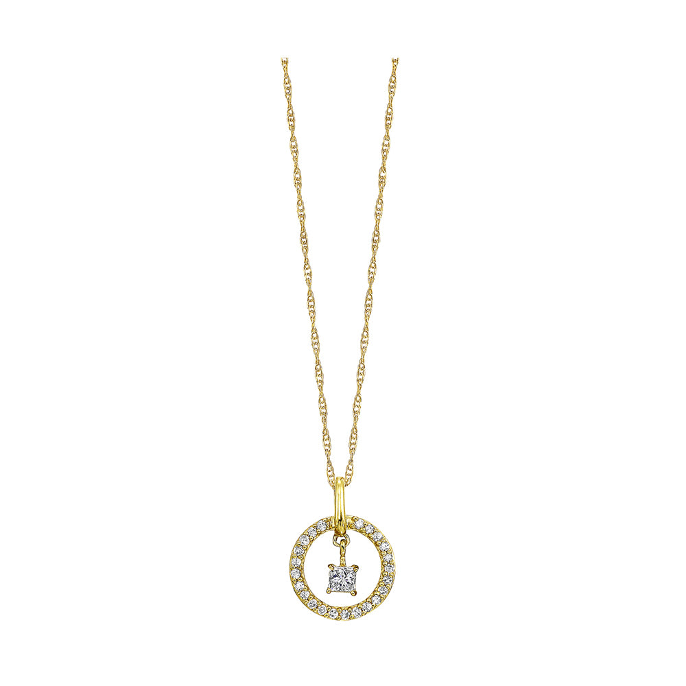 10Kt Yellow Gold Diamond 1/5Ctw Pendant