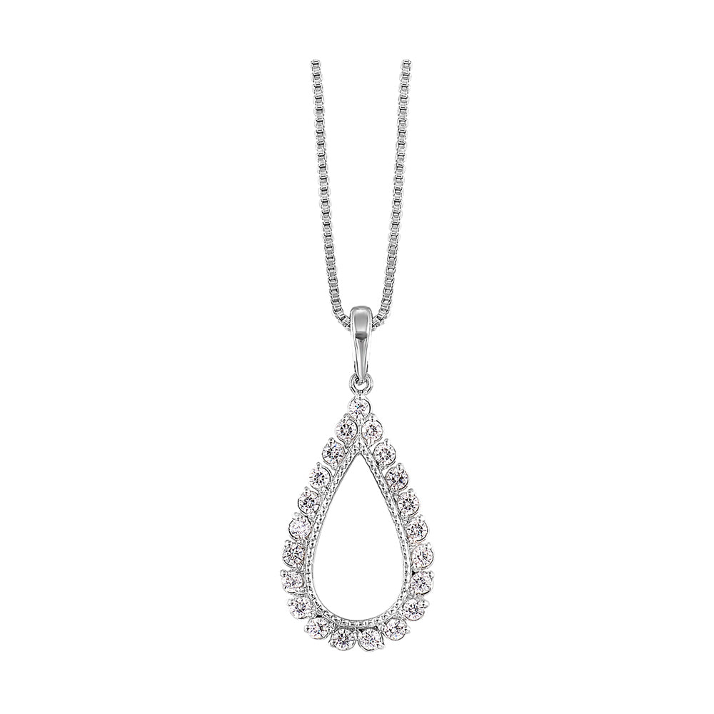 14Kt White Gold Diamond 1/4Ctw Pendant