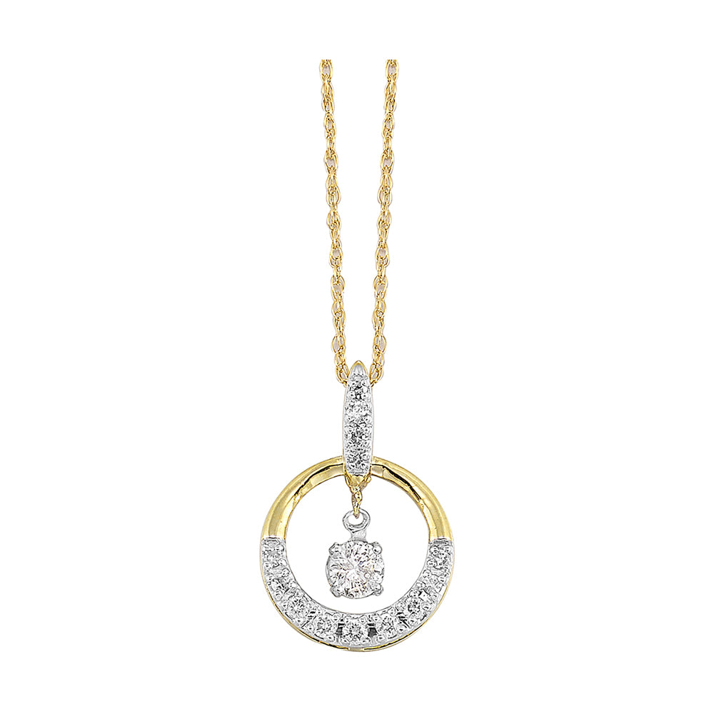 10Kt Yellow Gold Diamond 1/7Ctw Pendant