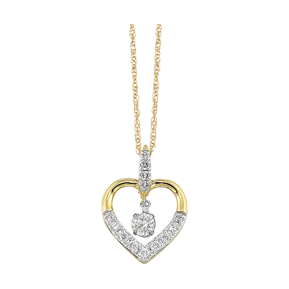 10Kt Yellow Gold Diamond 1/7Ctw Pendant