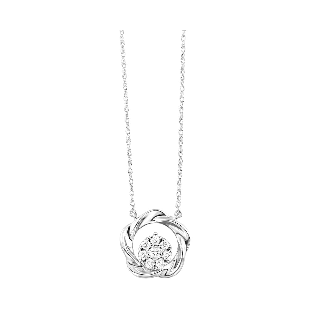 Silver Diamond 1/15Ctw Pendant