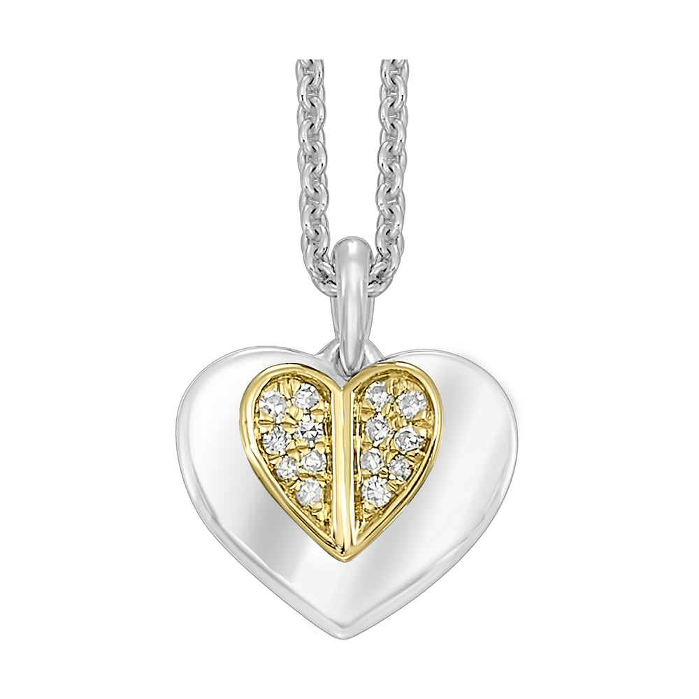 Gold Silver White Yellow Diamond 1/20Ctw Pendant