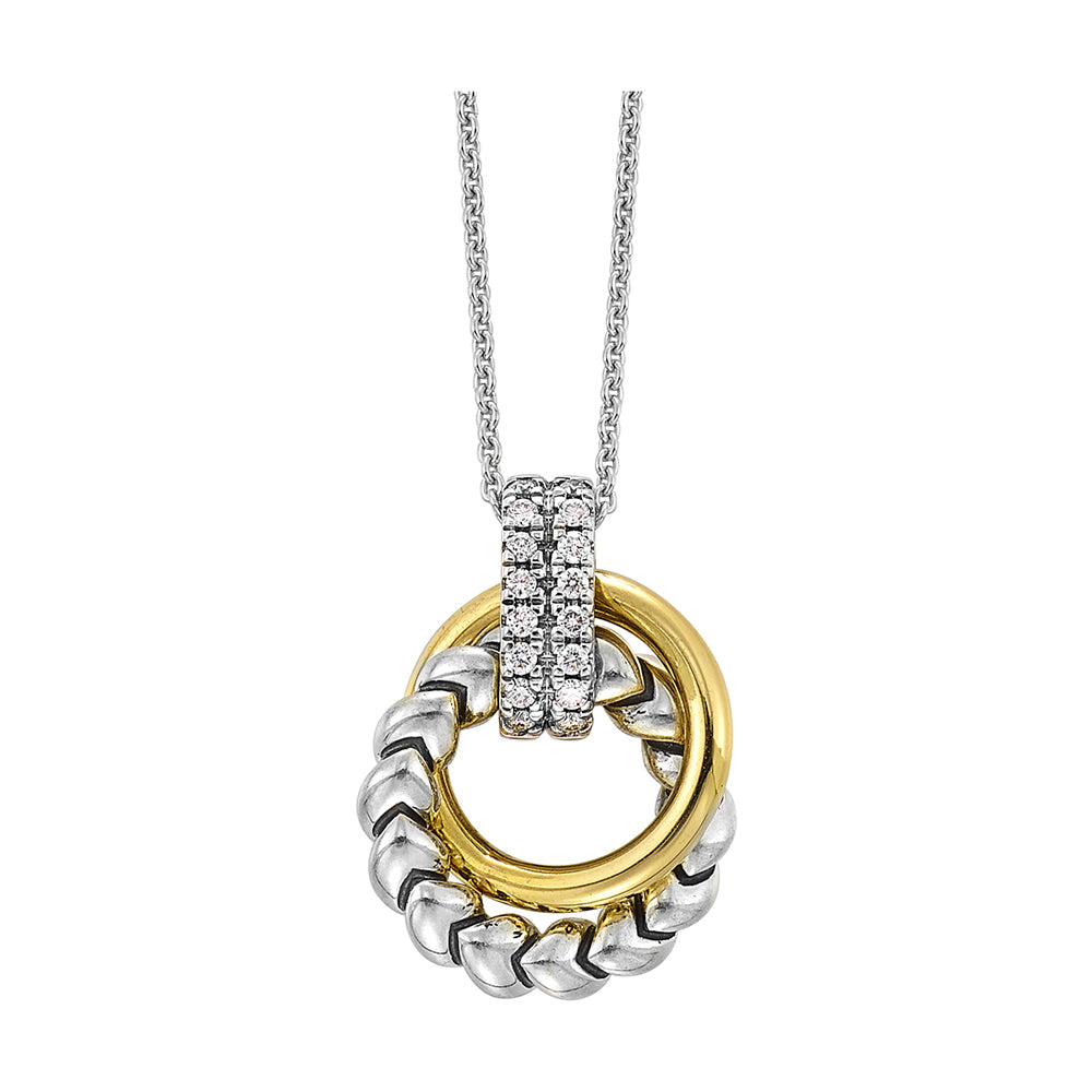 Gold Silver White Yellow Diamond 1/8Ctw Pendant