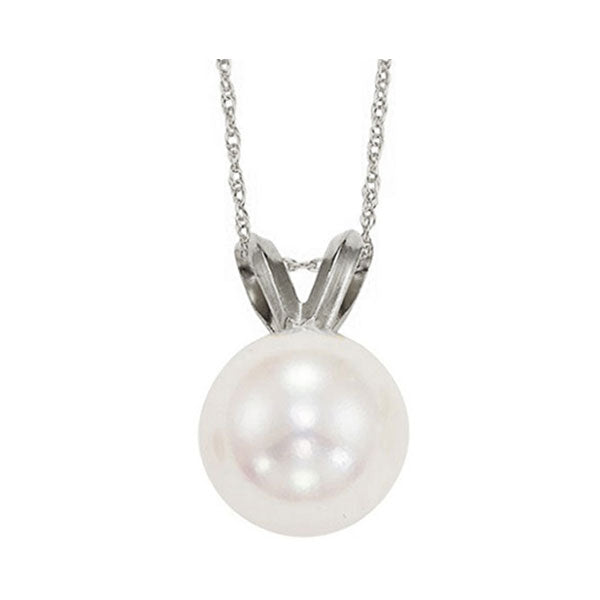 14Kt White Gold & Pearl Pendant