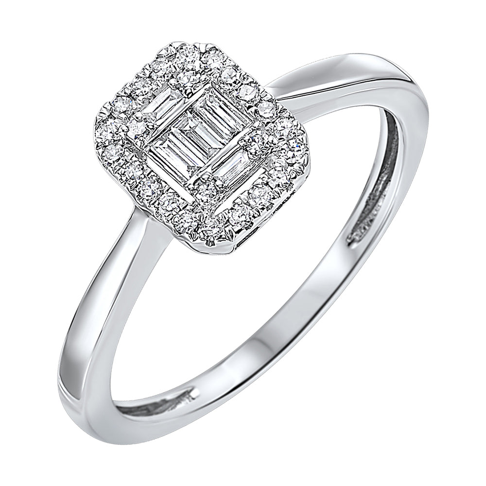 14Kt White Gold Diamond 1/4Ctw Ring