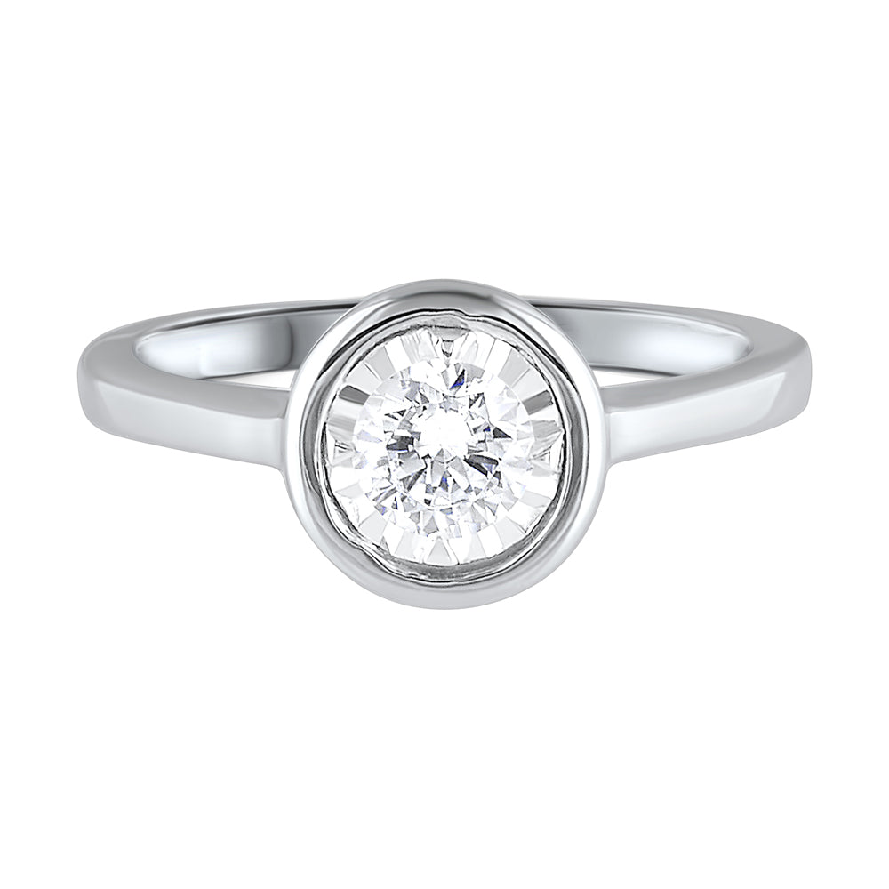 14Kt White Gold Diamond 1/10Ctw Ring