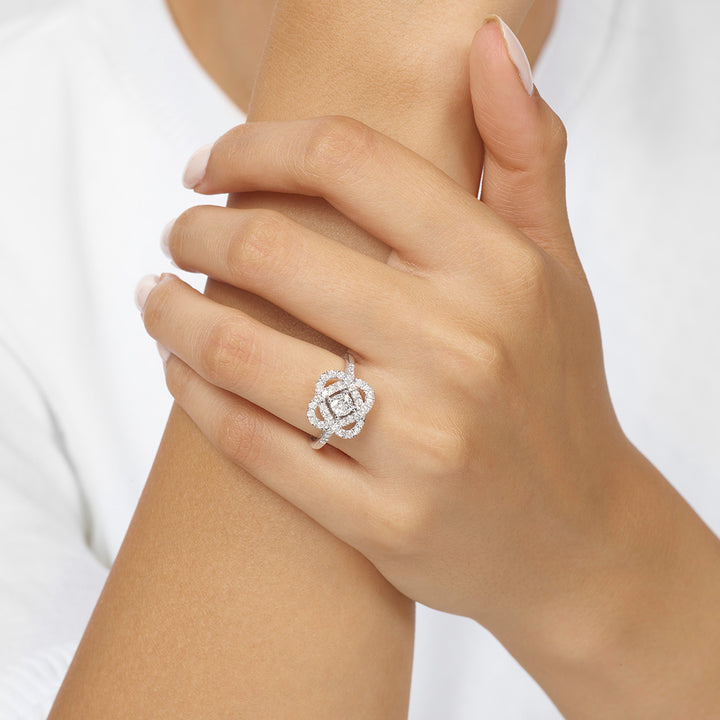 14Kt White Gold Diamond 3/4Ctw Ring