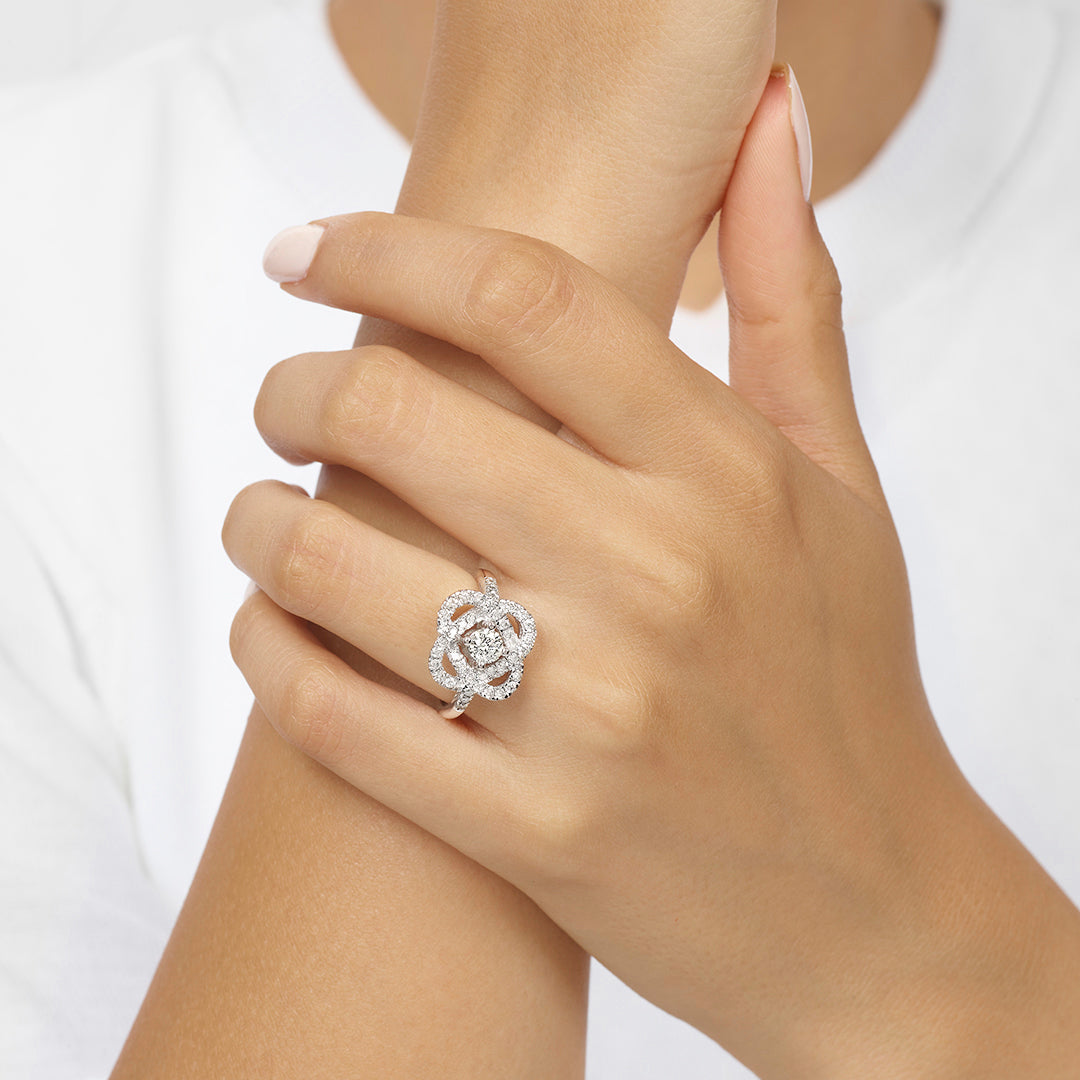 14Kt White Gold Diamond 1Ctw Ring