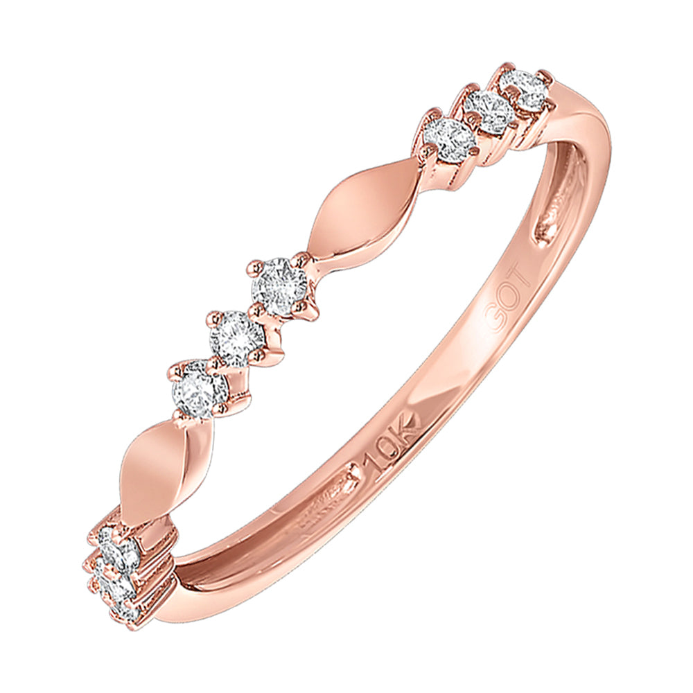 10Kt Rose Gold Diamond 1/5Ctw Ring