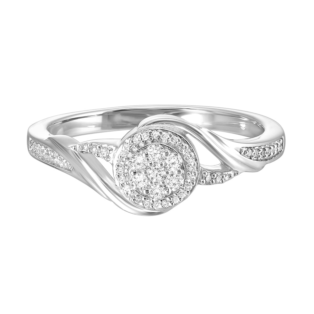 Silver Diamond 1/6Ctw Ring