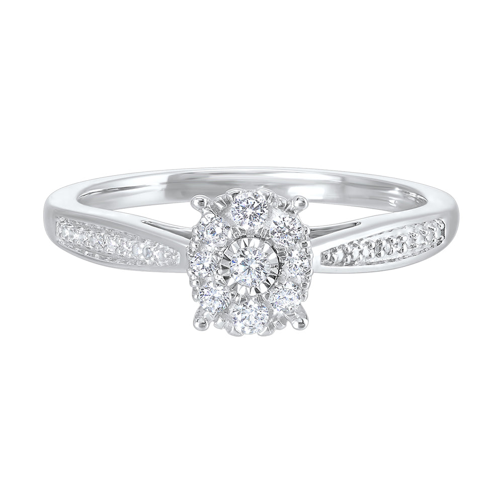 Silver Diamond 1/5Ctw Ring