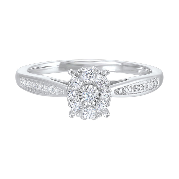 Silver Diamond 1/5Ctw Ring