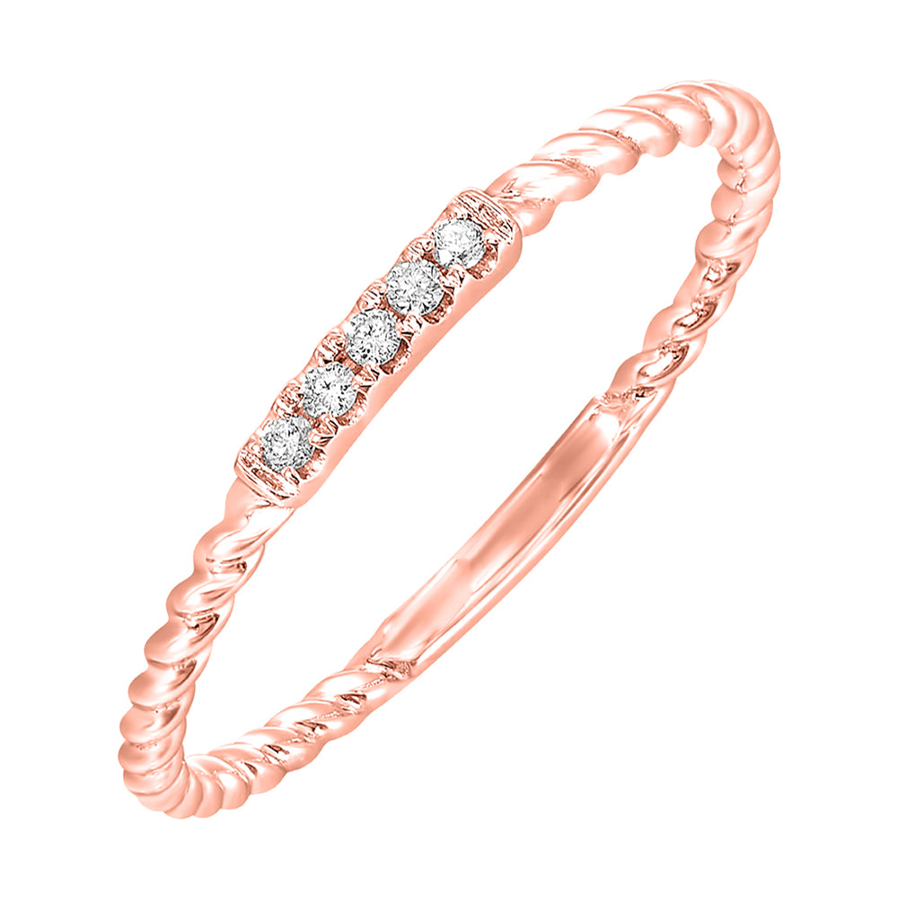 10Kt Rose Gold Diamond 1/25Ctw Ring
