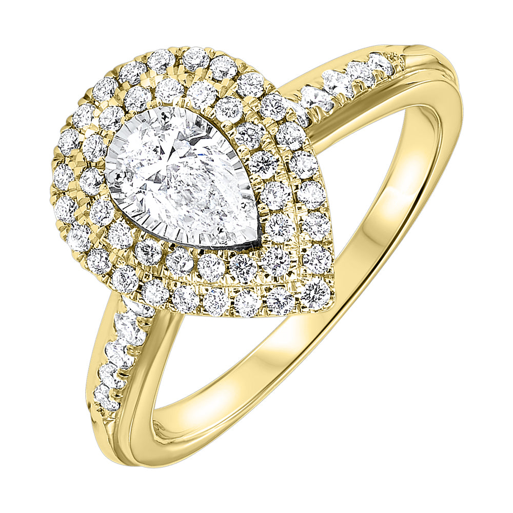 14Kt Yellow Gold Diamond 3/4Ctw Ring
